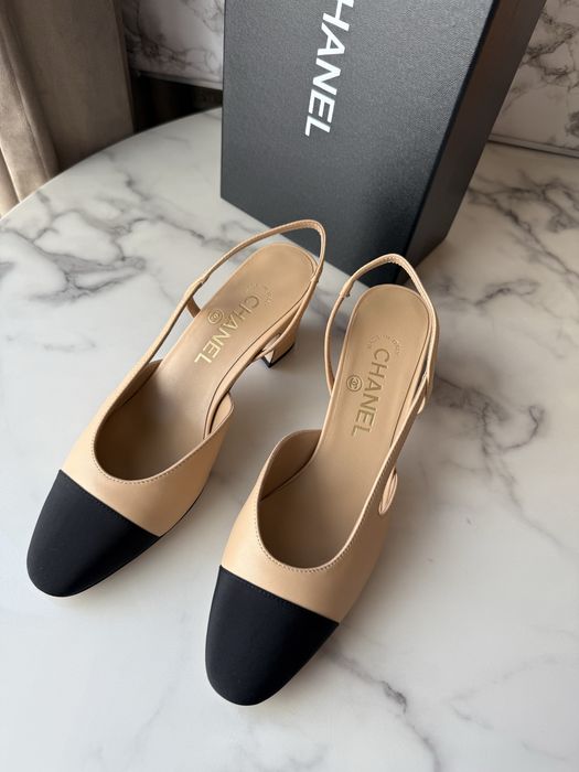Czółenka Chanel Slingback leather