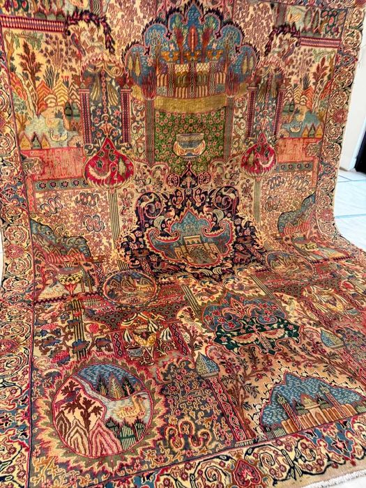 Nowy Dywan Perski Vintage Wełniany Kaschmar Figural 385x290 gal.30tyś