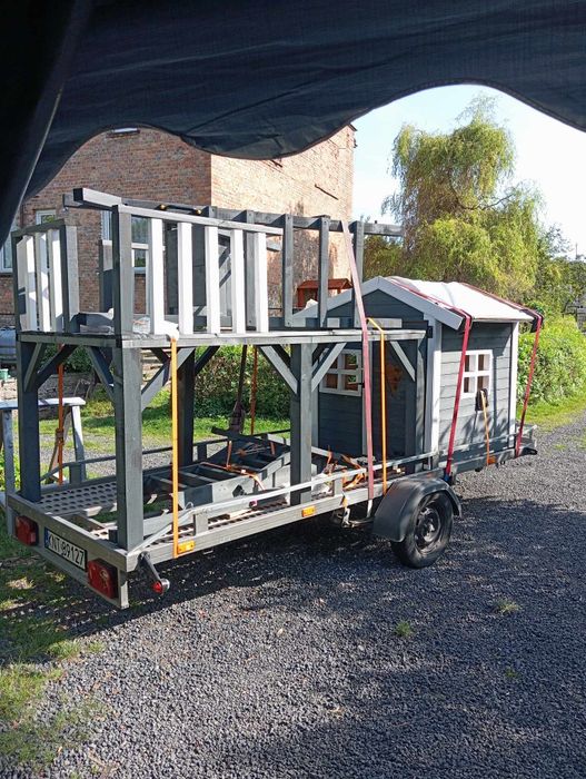 Domek dla dzieci drewniany Plac Zabaw Cały zestaw