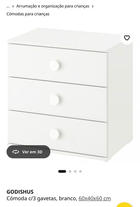 Cómoda com 3 gavetas