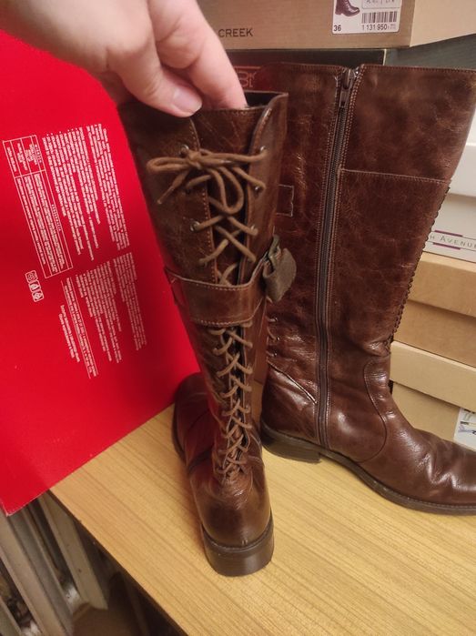 Skórzane kozaki do kolan rozmiar 37