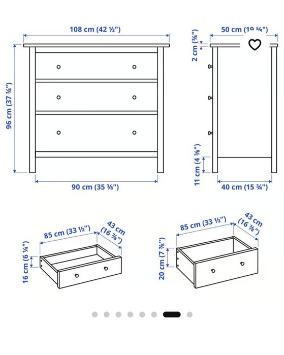 Cómoda hemnes 3 gavetas