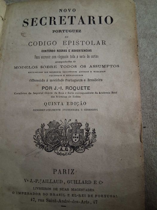 Novo Secretário Portuguez, J. I. Roquete 5edição 1871