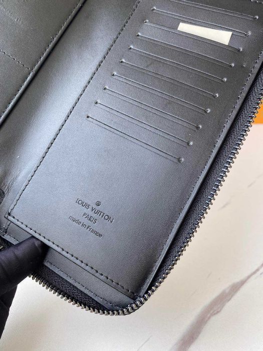 Кожаный органайзер Louis Vuitton черный кошелек Луи Виттон клатч k400