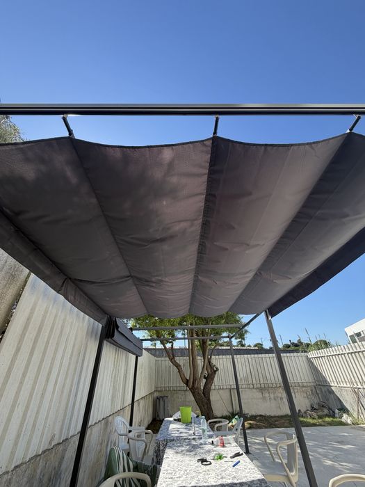 Pergola 3x6m com toldos retrateis