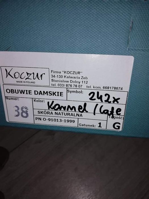 Nowe skórzane buty r.38 25zl