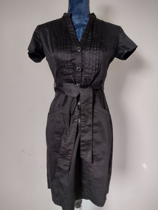 Czarna sukienka typu szmizjerka H&M , stan bdb, r. 36