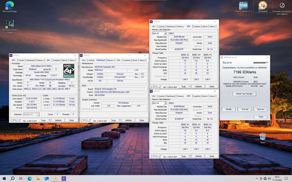 Płyta główna ASUS M2N4-SLI + AMD Athlon 64 X2 2.1 GHz + 4 GB RAM