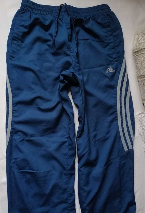 Adidas termoaktywne oddychające spodnie dresowe sportowe morski M L