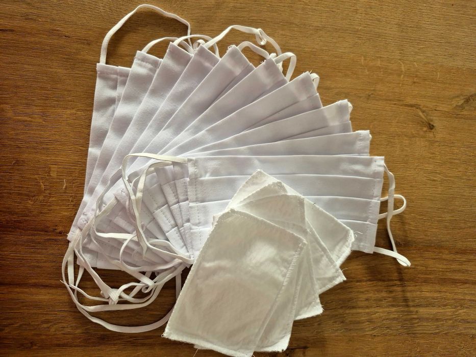 PAKIET 10 Maseczek ochronnych BAWEŁNIANYCH z Filtrami