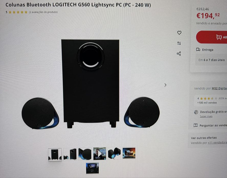 LOGITECH G560 Lightsync PC