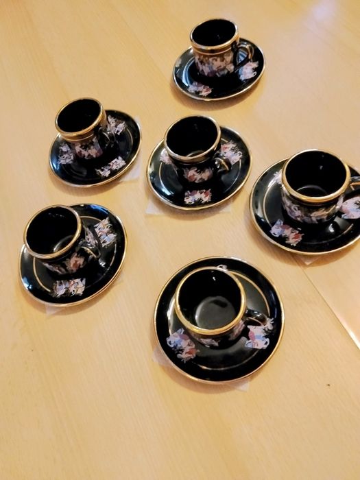 Antyk * Grecka porcelana  zdobiona Czystym  24k.Złotem