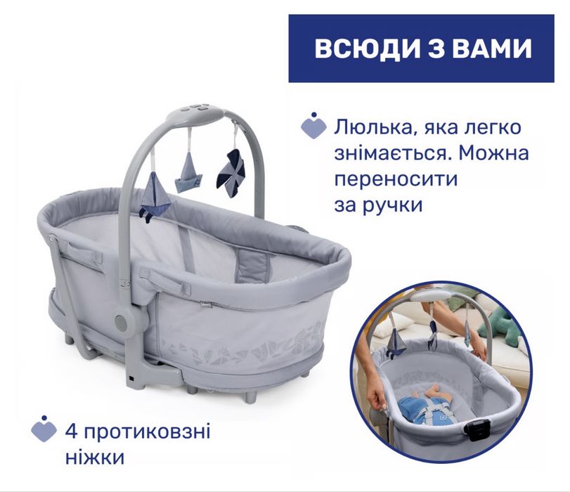 Кроватка-стілець Chicco 5 в 1 Baby Hug Pro