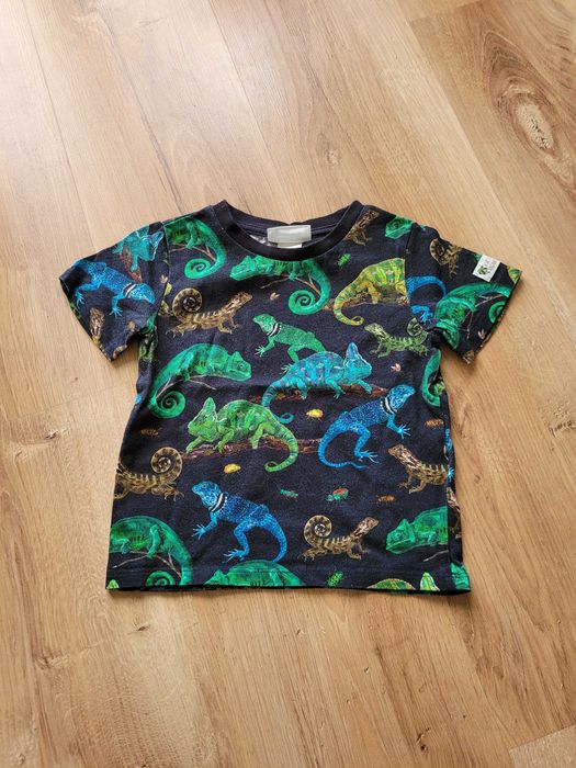 T-shirt chłopięcy H&M 92 18-24 bawełna lato wakacje wzór