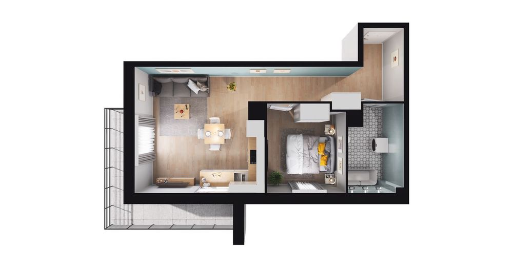 2-pokojowe mieszkanie 43m2 + balkon Bezpośrednio