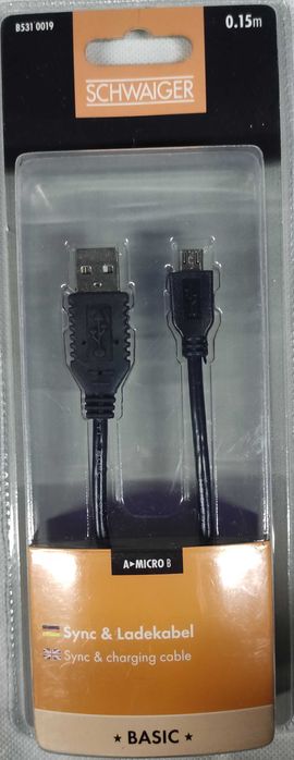 B531 Schwaiger kabel ładowania micro USB 0,15m