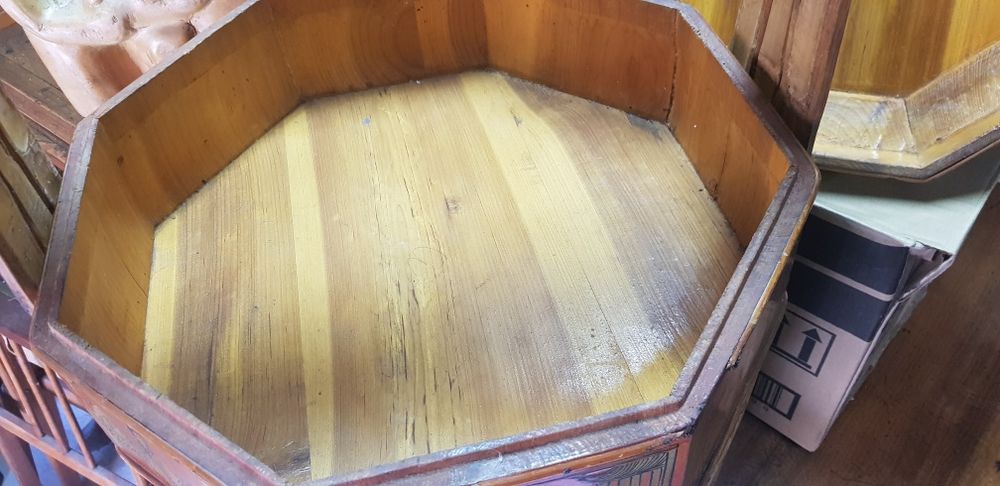 Antyk laka pudełko chińskie malowane  ok 1900 rok