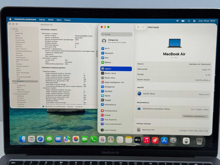 MacBook Air 13 2020 M1 94% Baterii 8GB RAM 256GB SSD Gwarancja