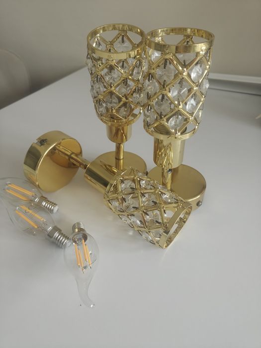 Lampy sufitowe, spot złoty