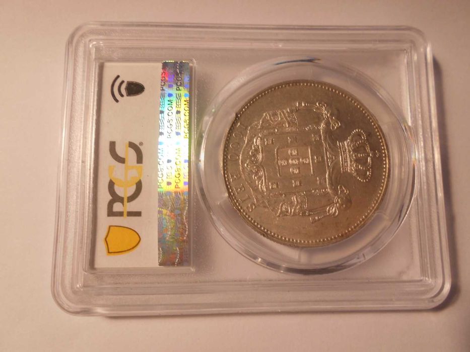 Moeda de Prata certificada. D. Carlos I - 1,000 Reis.