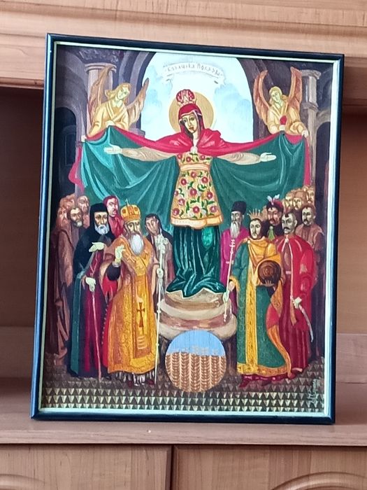 Ікона Покрова козацька  вживана у задовільному стані