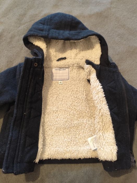 Granatowa wełniana kurtka Vertbaudet 3m 60cm