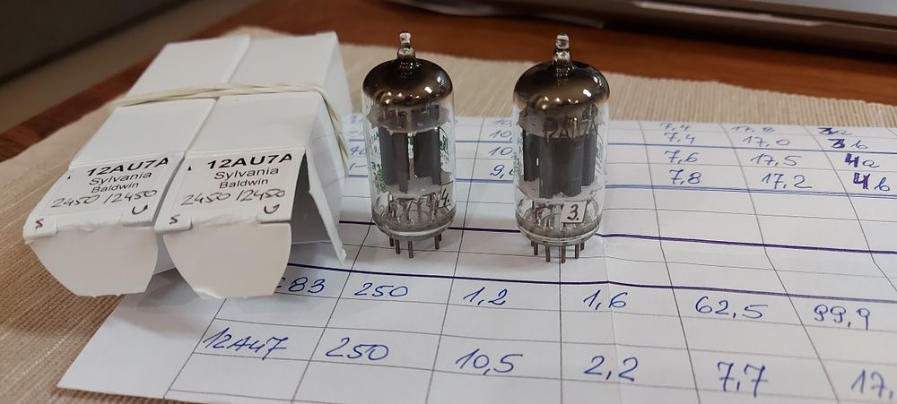 Para lamp 12AU7A/ ECC82 Sylvania dla Baldwin