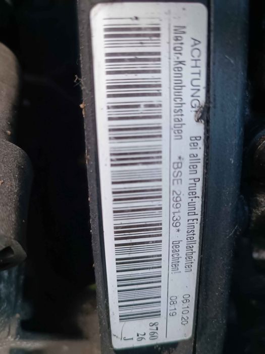 Silnik 1.6 8V  Caddy BSE 102km 2006