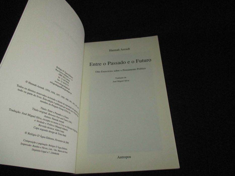 Livro Entre o Passado e o Futuro Hannah Arendt