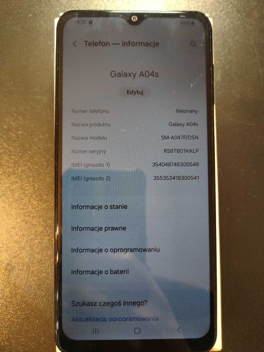 Samsung Galaxy A04s 3/32GB + karta pamięci 8GB + kabel USB