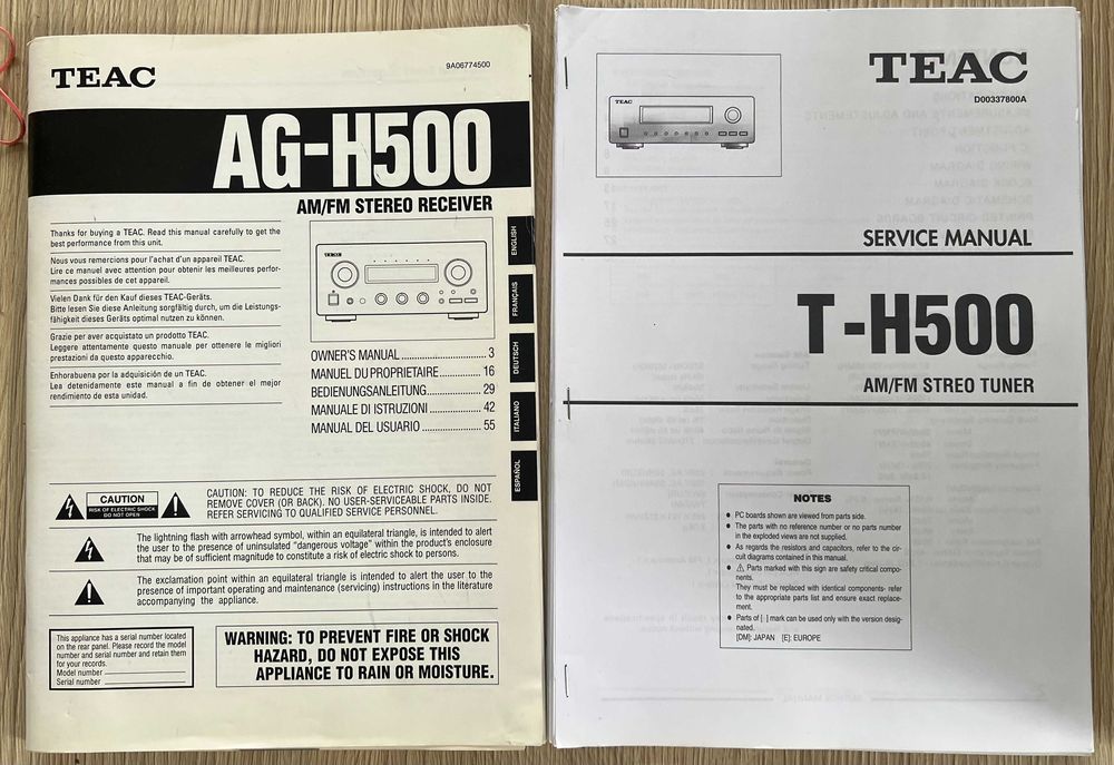 AMPLITUNER TEAC AG-H500 na części