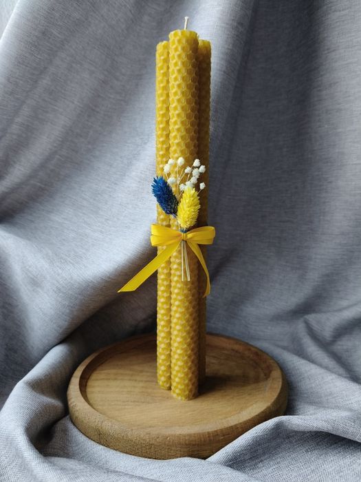 Стрітенські свічки. Свічки з вощини з декором