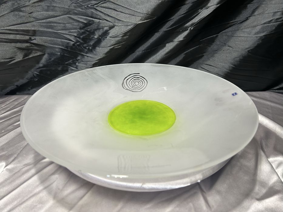 Talerz ozdobny szkło artystyczne Hadeland Norway  – duża patera