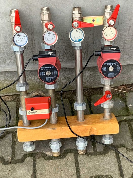 Moduł pompowy 2x Grundfos UPS 25-40 zawór mieszający gotowy zestaw CO
