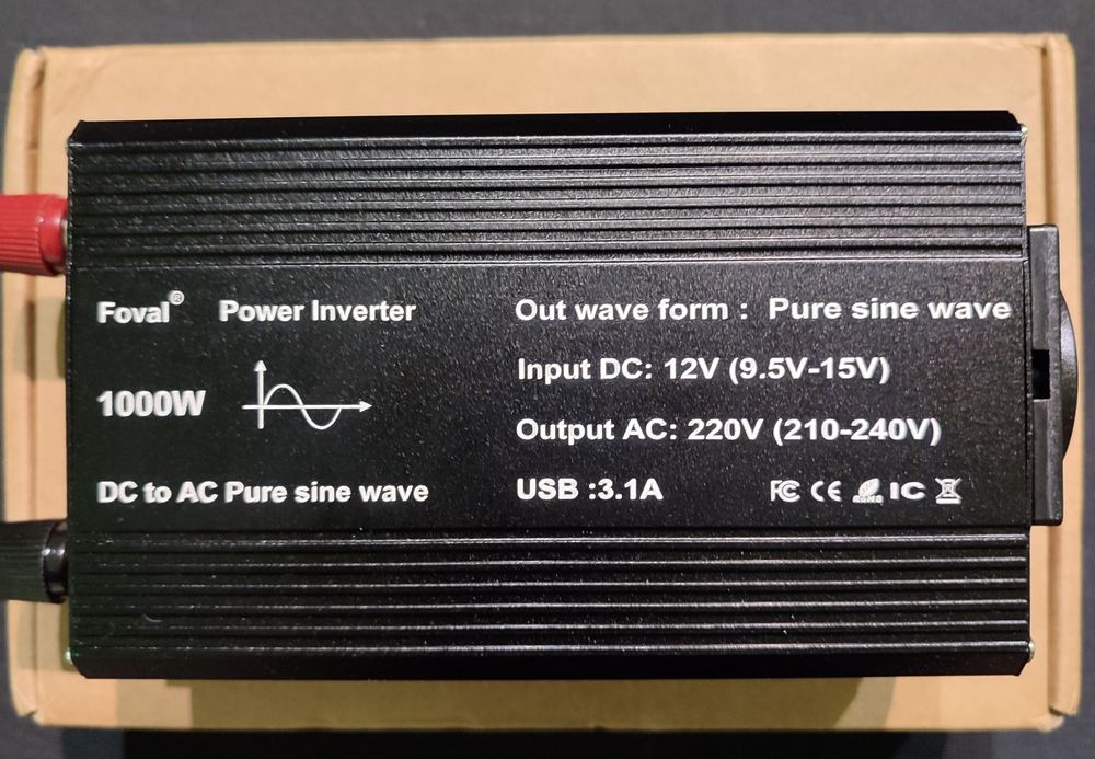 Інвертор 12 на 220 Foval 1000w чистий сінус