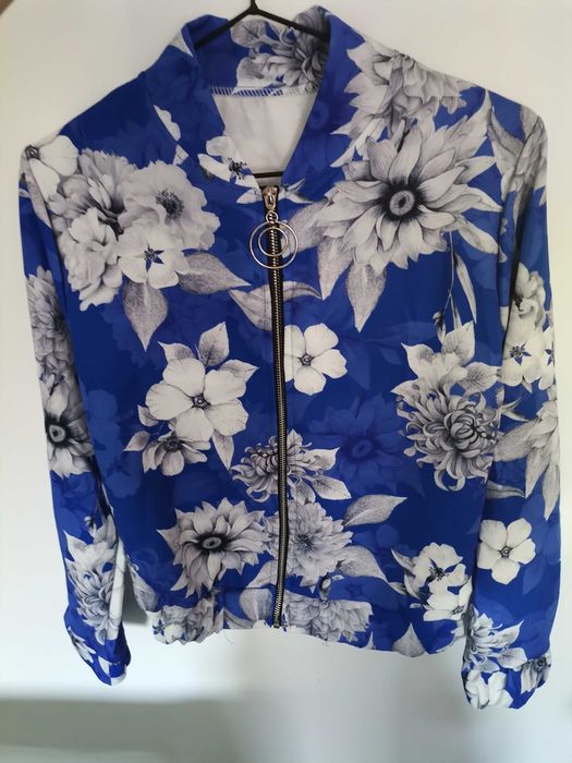 Bomberka wiosenna, bluza kwiaty, chaber, rozmiar uniwersalny S/M