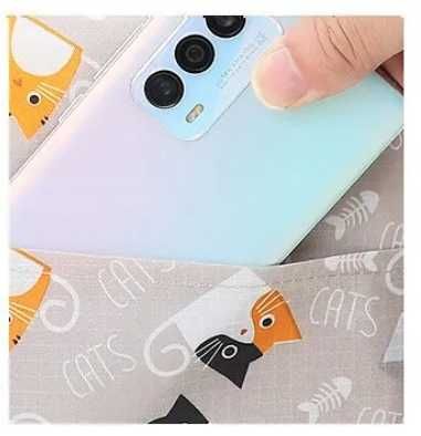 Torba na lunch z kotami torba termiczna motyw kotów szara