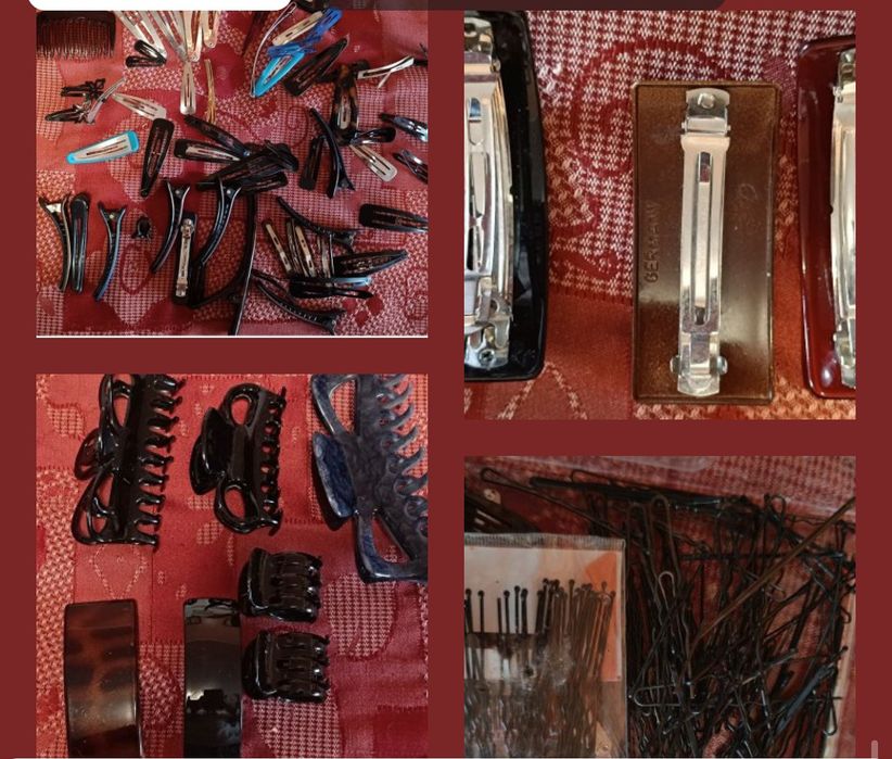 Acessórios de cabelo (dezenas de ganchos)