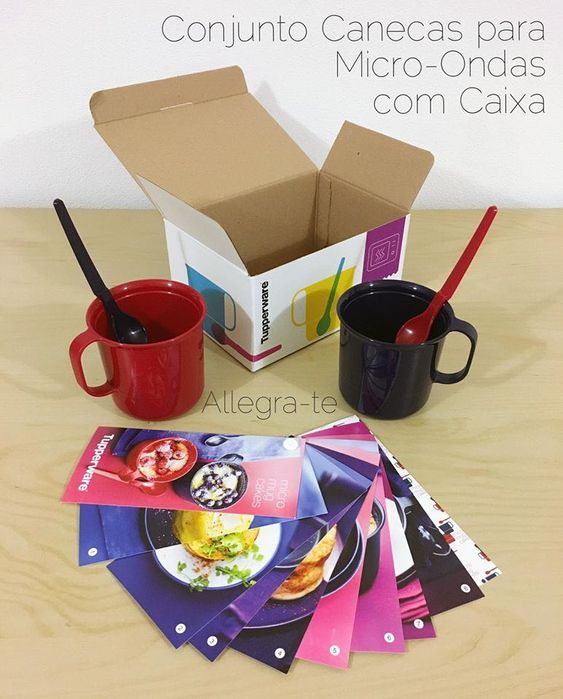 2 Canecas com Colheres Microondas Tupperware