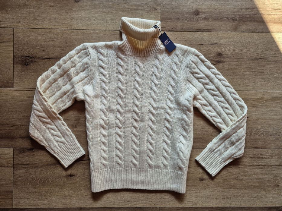Sweter Golf Męski Wełna Kaszmir Ralph Lauren XL