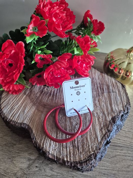 Kolczyki koła czerwone