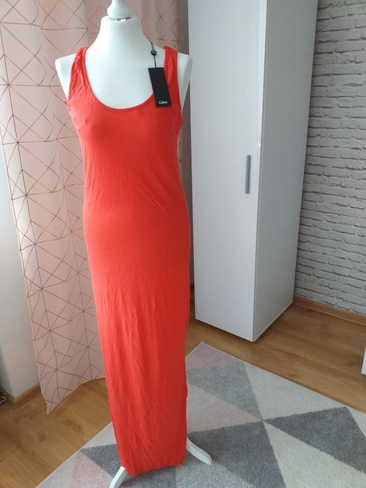 Nowa długa sukienka z jerseyu Mango r.M