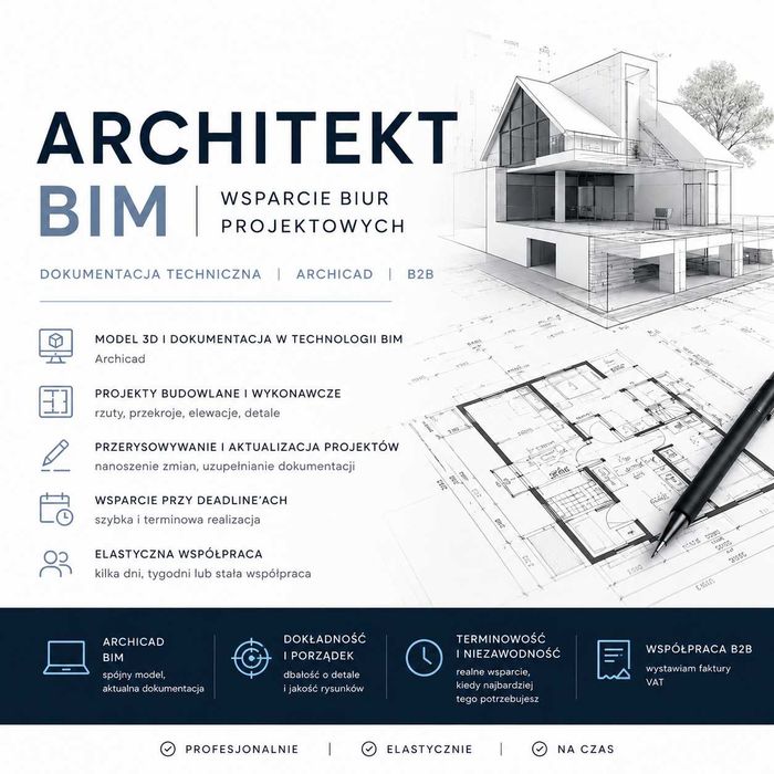 Architekt | Archicad BIM | Dokumentacja techniczna | Wsparcie biur projektowych | B2B