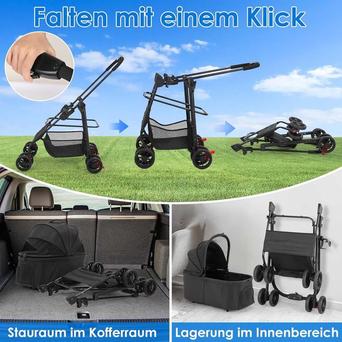 Nowy wózek dla psa / zwierząt / transporter / koszyk / klatka / A3192!