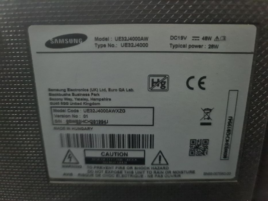 Телевізор для блекауту 19v 32d Samsung
