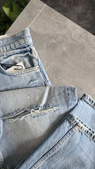 Голубі прямі джинси Zara нова колекція джинсы Зара светлые голубые