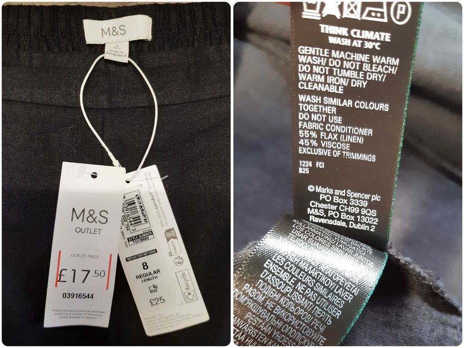 M&S лляна спідниця міді нова