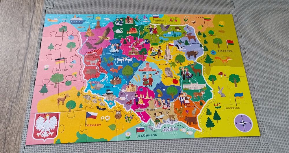 Puzzle Trefl edukacyjne mapa Polski 44 elementy 4-6 lat