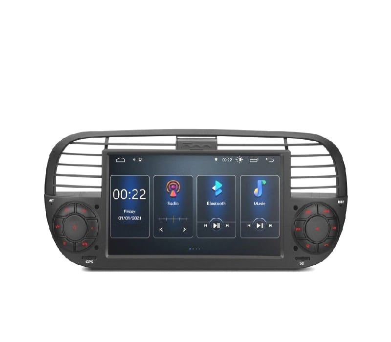 AUTO RÁDIO GPS ANDROID 12 PARA FIAT 500 07-15