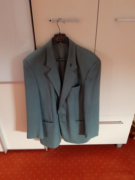 Marynarka męska Pawo XL Xxl 56 wełna kratka zielona kolekcja PRL vinta